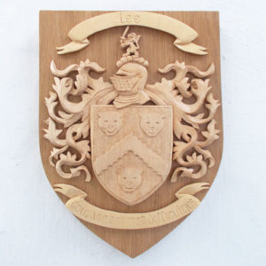 Family Coat of Arms hand carved by the Sign Carver