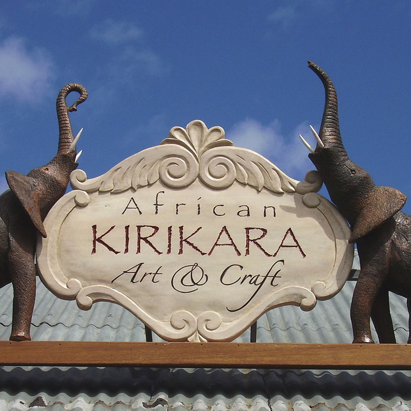 Shop signage for African Kirikara by the Sign Carver