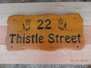 Thistle Street | Carved Wooden Sign