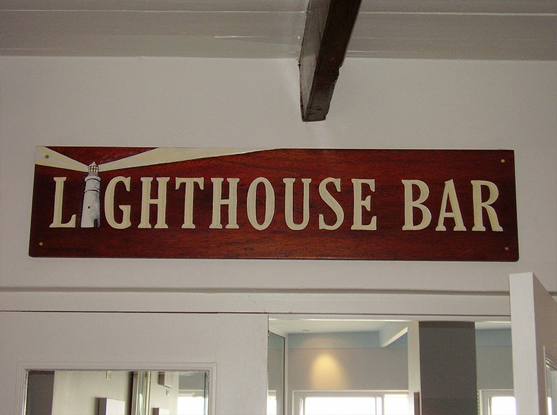 Lighthouse Bar | Carved wooden bar sign